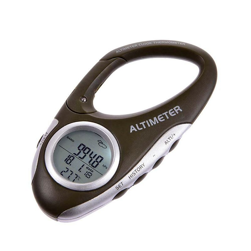 8 In 1 Karabijnhaak Digitale Hoogtemeter Barometer Met Weersverwachting Thermometer Backlight Sleutelhanger Voor Wandelen Kamperen Buiten
