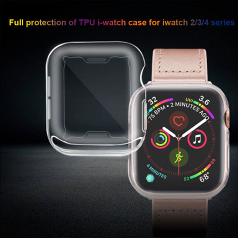 Transparent Apple Watch Case Full Soft Clear TPU Screen Protector Case for IWatch 38MM/44MM Watch Cases