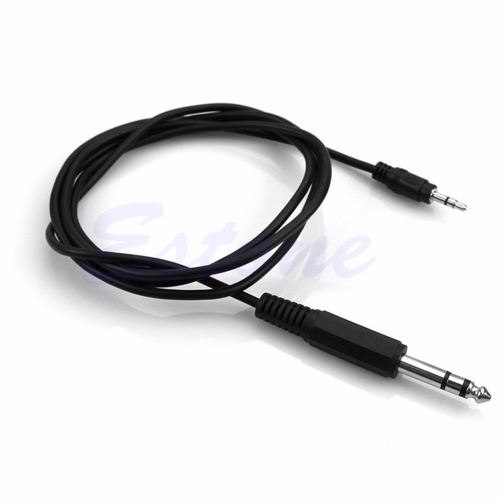 5Ft 1.5m 1/4" 6.35mm TRS Stereo Male To 1/8" 3.5mm Male Plug Aux Cable Cord Char - L060