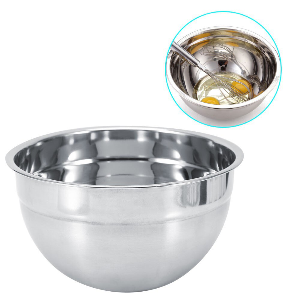 Bol de mezcla de acero inoxidable con tapas para ensaladas, caja para el almuerzo, contenedor de almacenamiento de alimentos, herramienta de cocina, 18/20/22/24CM