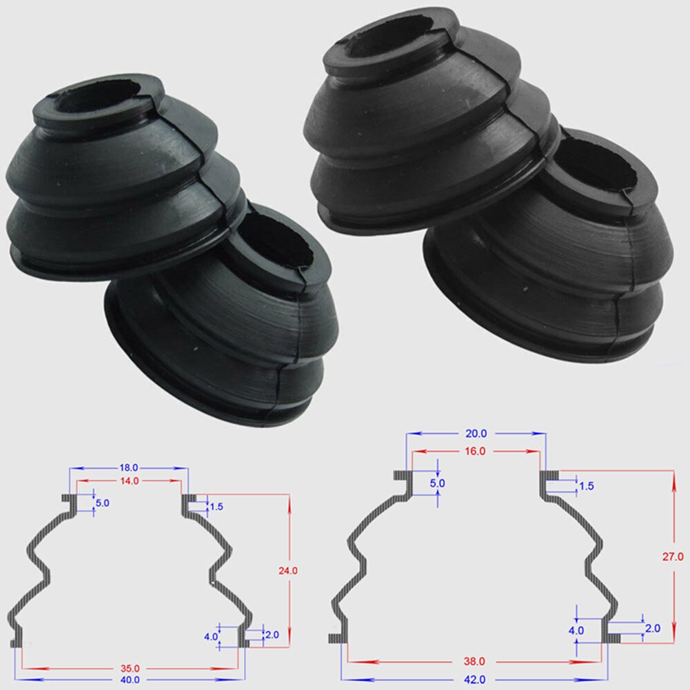 4Pcs Universal Rubber Ball Joint Rubber Dust Boot Covers Track Rod End Set Kit Car &amp; Truck Part Brand