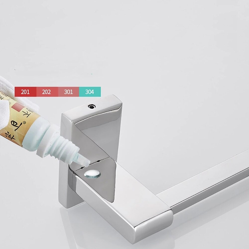 Soporte fijo de acero inoxidable para toallas de baño, barra de toallas de baño, estante de pared, colgador de toallas de un solo gancho, toalleros dobles