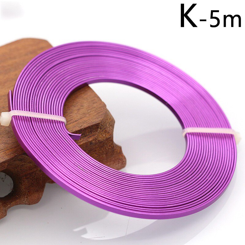 5 Meter 3Mm Platte Anadized Kleur Plated Aluminium Draad Voor Sieraden Maken Armband Craft Diy Accessoires Levert: K