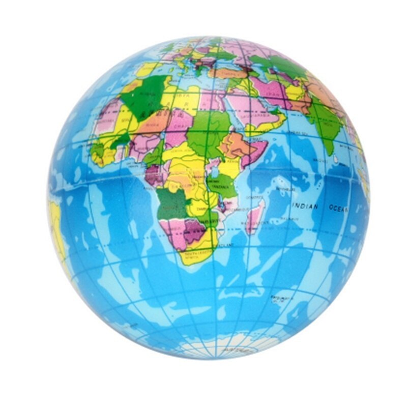 JIMITU divertida pelota de espuma para aliviar el estrés de 63mm con el mapa del mundo, globo Atlas, palma, bola para apretar, Planeta Tierra, divertida pelota antiestrés: Default Title
