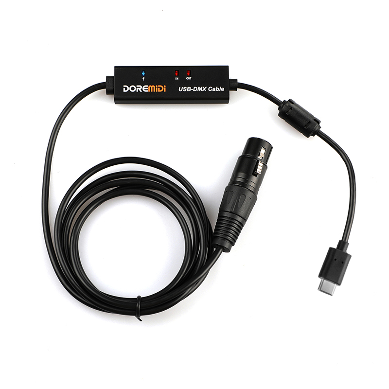 Cable DOREMiDi de USB-C A DMX para convertir DMX/RDM A USB-C y conectar A un ordenador