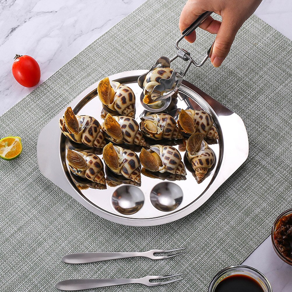 2 stk rustfrit stål snegletang escargot tang mad servering klip klemme bordservice