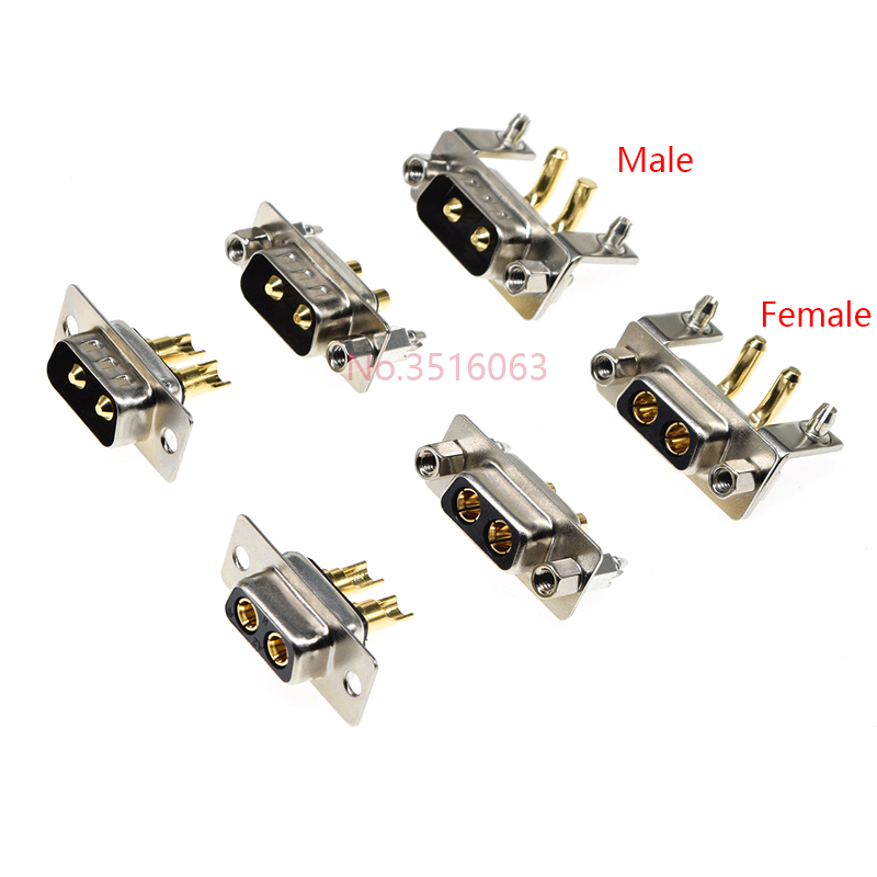 1 Stücke 2w2 30A 2 Stift Vergoldet Männlich Weiblich Hochstrom-leistungsstecker D-sub-Adapter Löt-/Stecker-in-Typ Steckdose Schweißen DB
