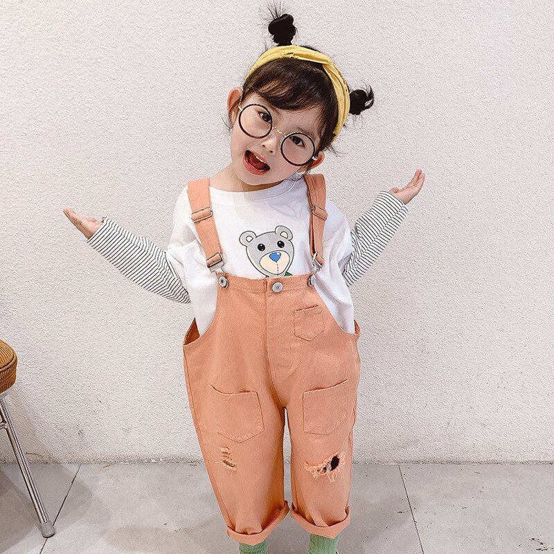 Lente Kids Overalls Koreaanse Casual Jumpsuit Voor Jongens Gat Jongens Overalls 2 3 4 5 6 Jaar Peuter baby Kind Broek