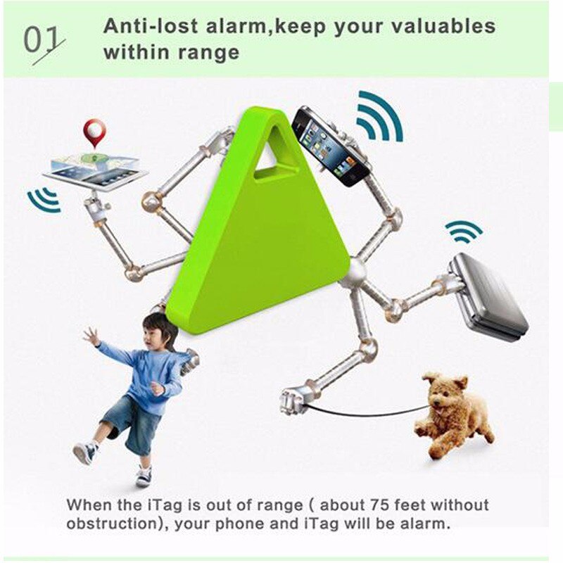 Alarma bidireccional Triangular dispositivo antipérdida Bluetooth objetos inteligentes para encontrar objetos pequeños