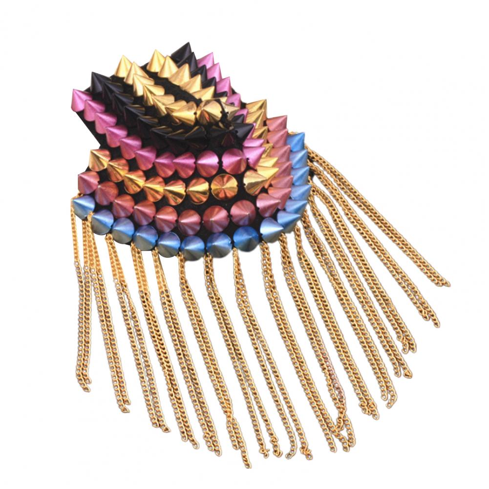 Jahrgang Schulter Brosche Zubehör Quasten Punk Schmuck Jahrgang Fransen Epaulette Schulter Abzeichen Kleidung Dekor: Blau