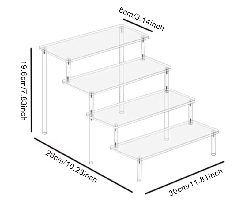 1 Set Display Stand Rack Oogschaduw Parfum Organizer Dozen Transparant Meerlaags Acryl Opbergrekken Desktop Cosmetica Plank: Paars