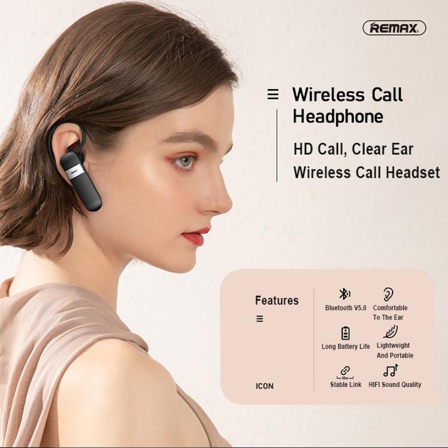 RB-T36 Bluetooth 5.0 Unilateral Wireless Single Ear Hanging Headset PC+ABS HD Call HiFi Sound Earphone Noise Reduction Headphone