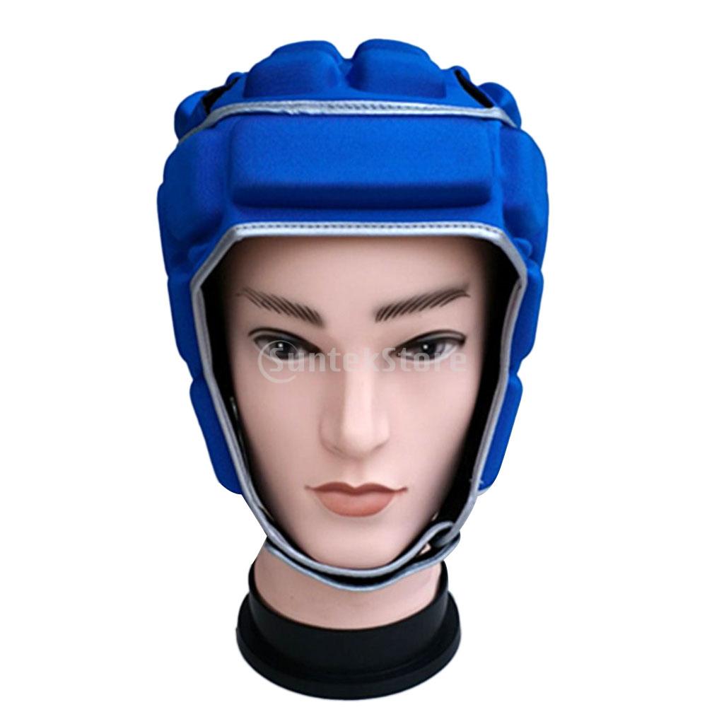 Adult Men's Adjustable EVA Padded Soccer Football Helmet Rugby Goalkeeper Head Guard Protector Hat Gear Equipment