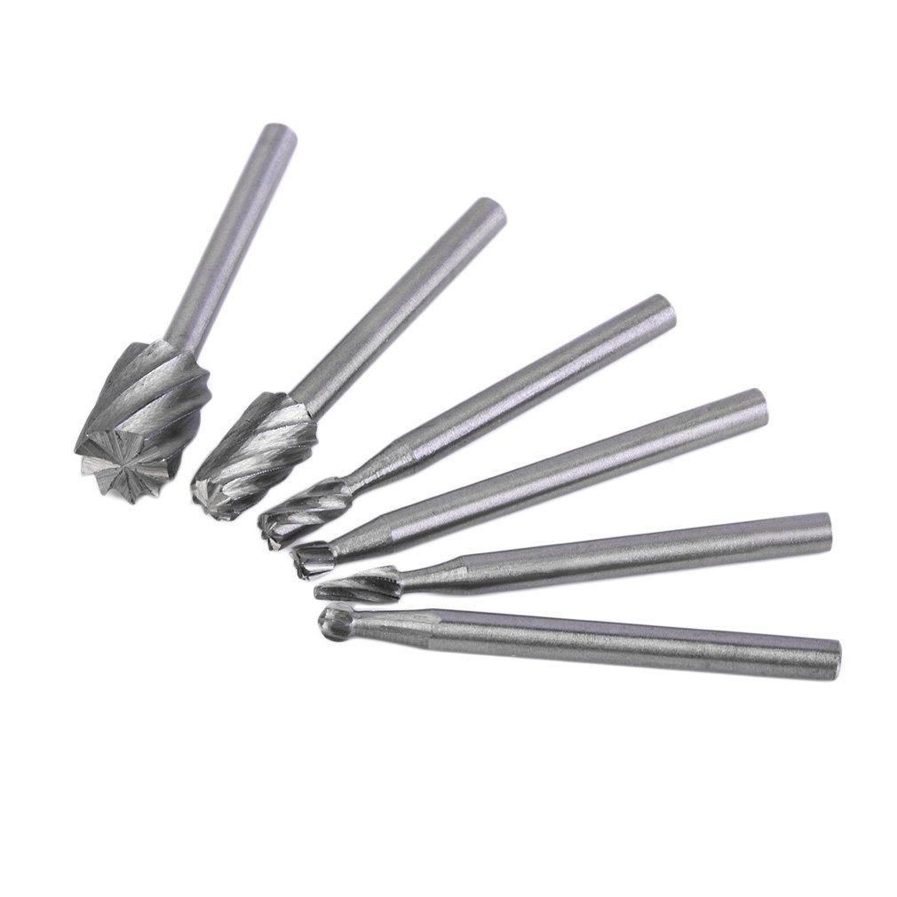 6pcs Universal HSS Routing Router Grinding Bits Burr Rotary Tool