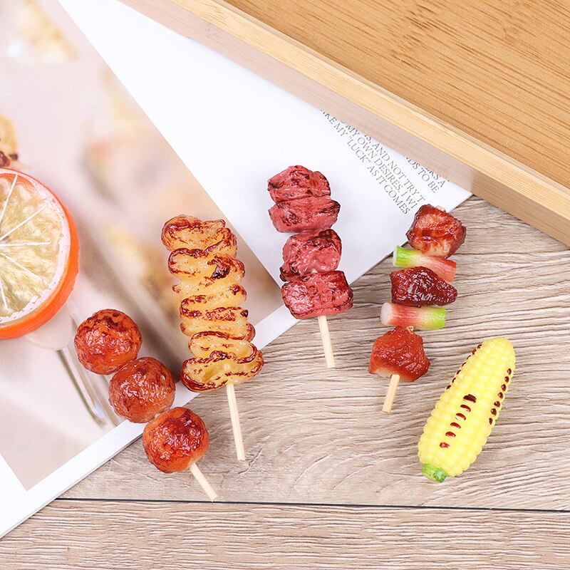 1pc Mini vorgeben Spielen Lebensmittel Spielzeug Simulation BBQ Miniatur Für Puppe Haus Küche Dekoration Handwerk Spielzeug Für freundlicher