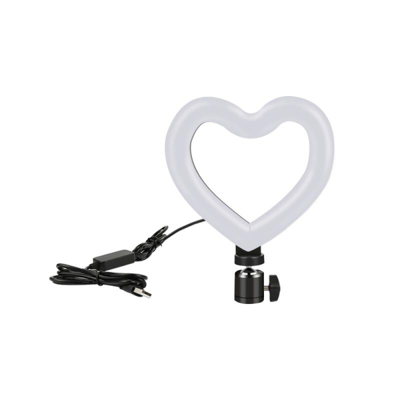 6 zoll Heart-shaped Dimmbar Mit USB Kalt Warm Up LED Fotografie Video Live Lampe Tricolor Füllen Licht