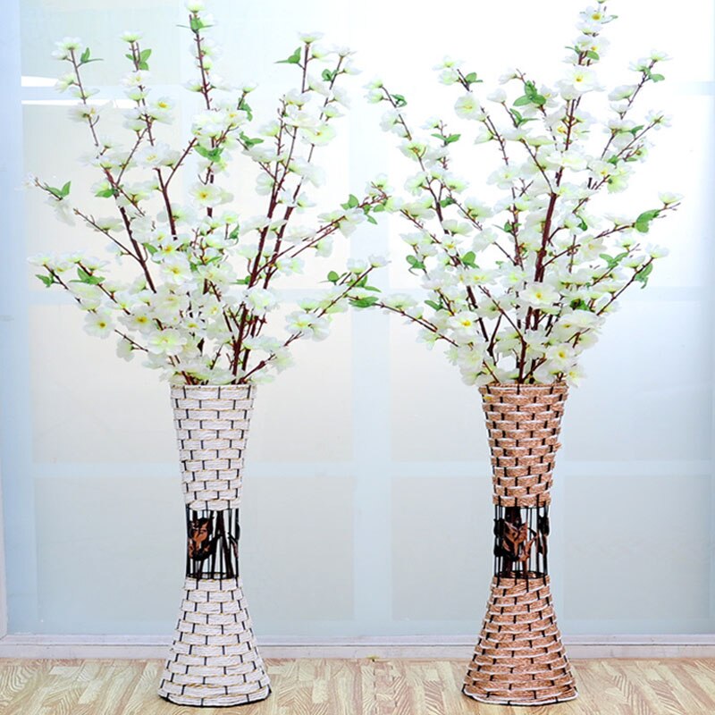 55cm land stil kunstig blomst rotting vase bryllup hotel diy boligindretning tilbehør kirsebær blomster arrangement vas