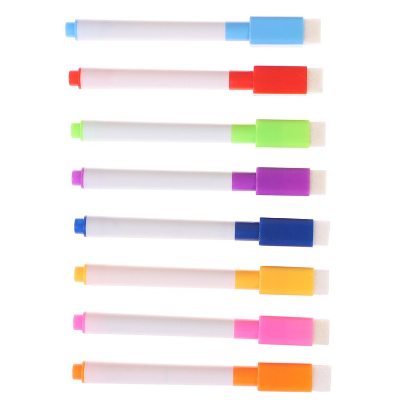 8 Stks/partij Kleurrijke Magneet Pennen Magnetische Droog Vegen White Board Markers Ingebouwde Wissen Kinderen Tekening Pen