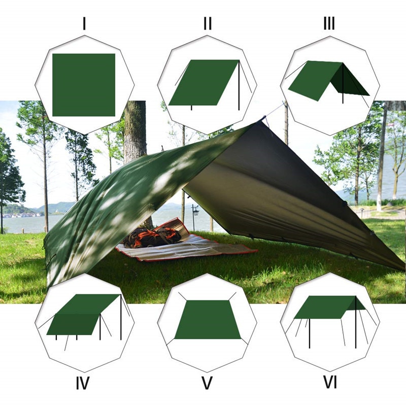 Lona para hamaca de acampada, impermeable, a prueba de viento, refugio ligero de lluvia Lona de tienda perfecta para mochileros, senderismo y viajes