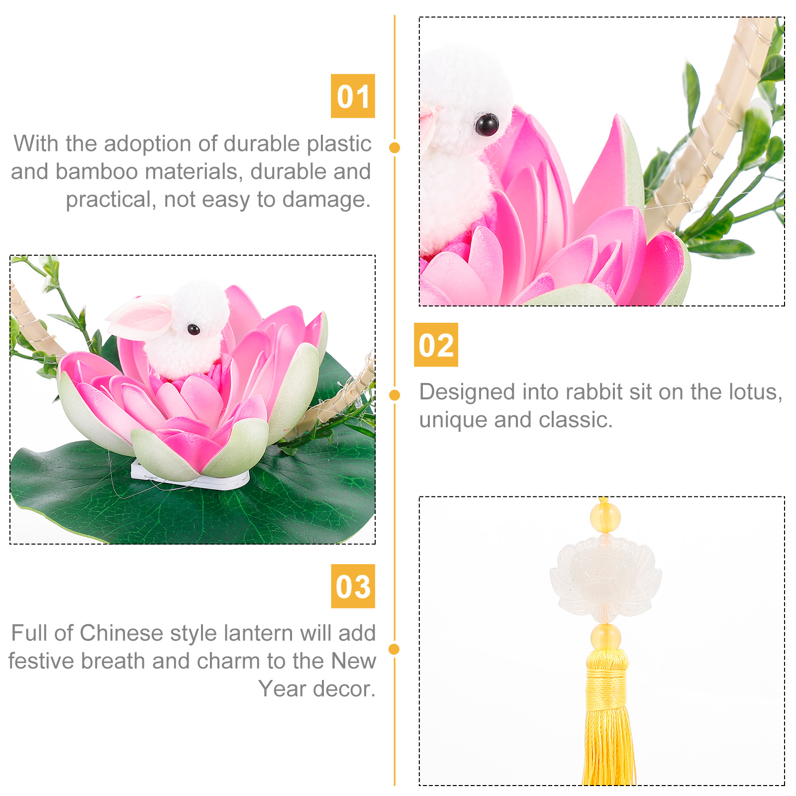 1 Set Funny DIY Lotus Lantern Kit DIY Lantern Material Year DIY Lantern