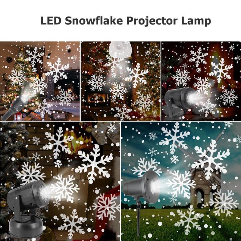 Jule snefnug led projektor lys natlampe sne projektor lys festival hjemmefest indretning juledekoration