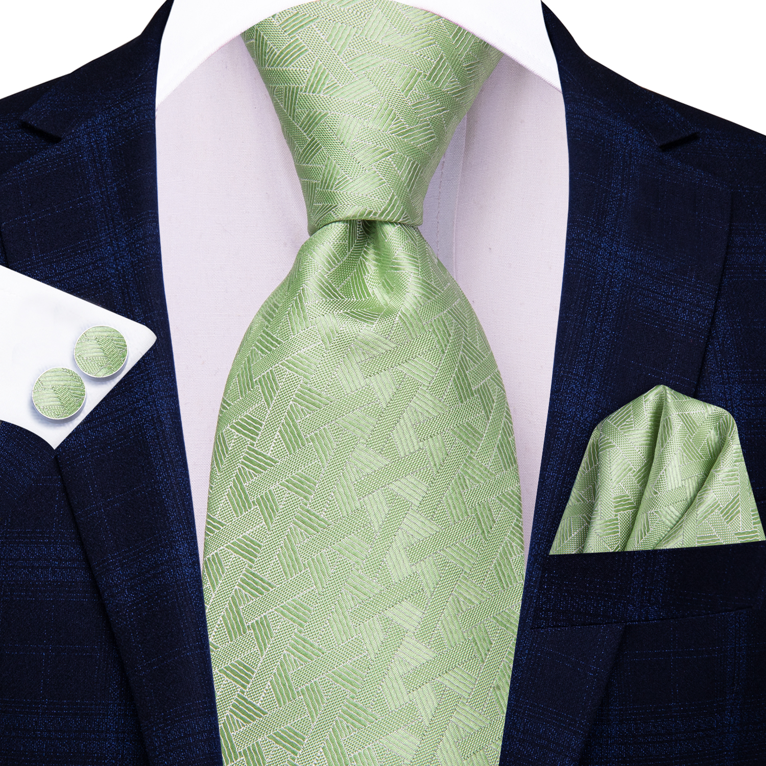 Corbatas Hi-tie para hombre, Color sólido, rosa fuerte, verde, 8,5 cm, accesorios de corbata Jacquard, ropa diaria, corbata, de de boda, conjunto de 3 uds.: Plata