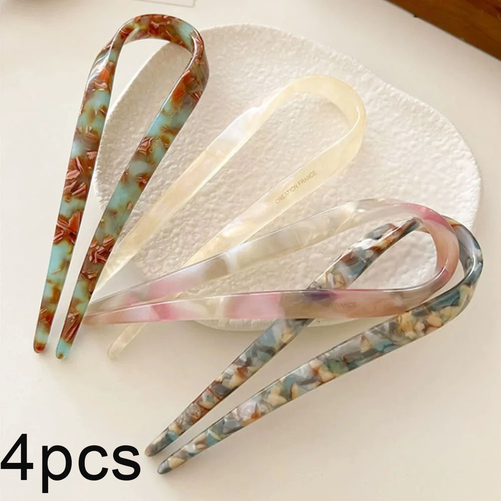 Horquilla en forma de U, accesorio para el cabello Simple y a la , pasador de pelo francés, horquilla china, horquilla en forma de U, accesorios para el cabello: Azul cielo