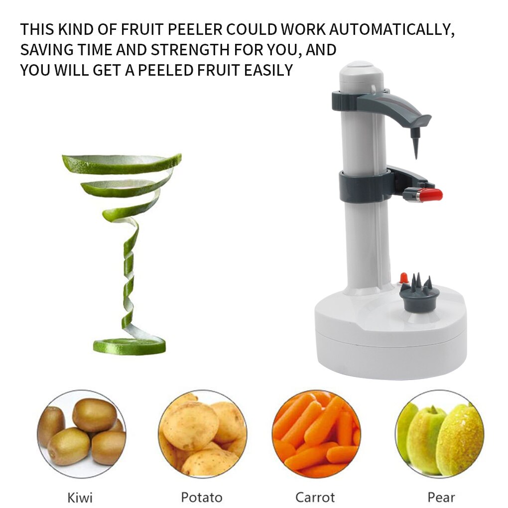 EU Plug Electric Potato Peeler Adjustable Countertop Lemon Peeling Machine Gadgets Vegetable Zester Slicer White