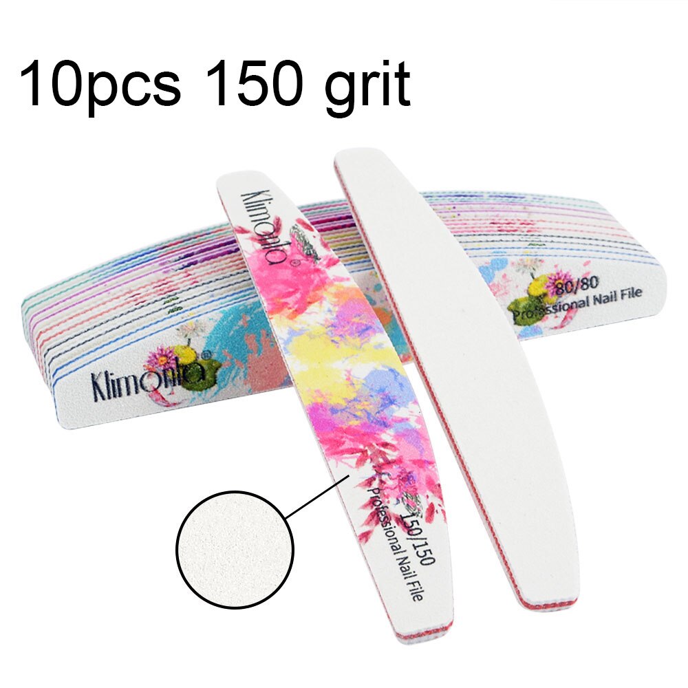 3/5/10 pz/lotto lima per unghie professionale 100/180 mezzaluna carta vetrata blocchi di levigatura per unghie rettifica lucidatura strumenti per la cura del manicure nuovo: 10pezzi 150 Grit