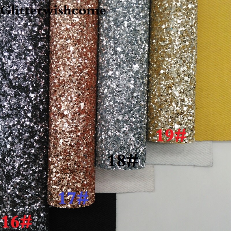 Glitterwishcome 30 x 134cm mini rullavinyyli jousille, paksu glitter nahkakangasvinyyli yhteensopivalla pohjalla jousille , gm078