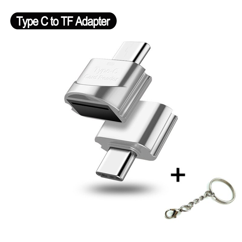 Otg naar type-c micro-sd tf-adapter, slimme geheugenkaartlezer voor samsung en huawei, micro-usb naar type-c micro-sd otg-adapter: B