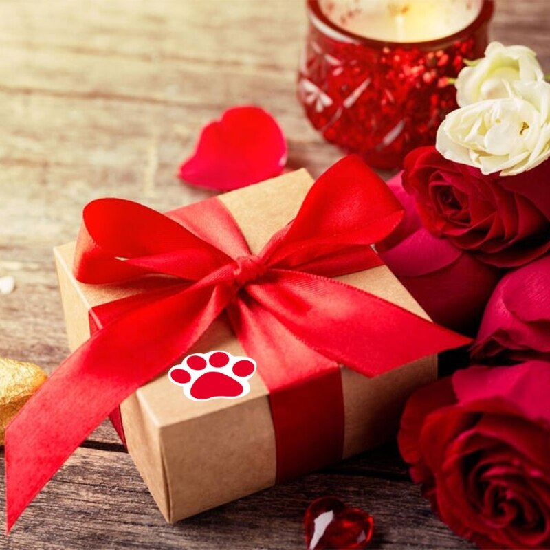 500pcs Paw Print Stickers Dog Cat Bear Paw Labels Sticker for Laptop Reward D08D