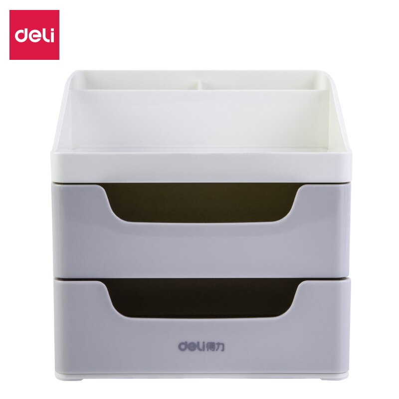 DELI Stationery Holder Student Papelaria Holder Office Three-tier File Tray Multifunctional Pen Holder Drawers Desktop Organizer