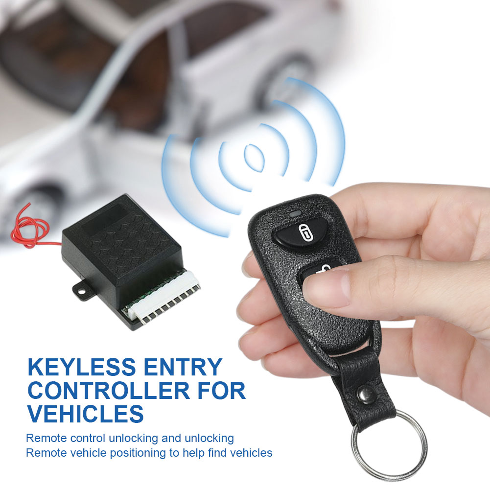 12V Vehicle Keyless Entry System with 2 Remote Control Auto Locking Security Keyless Entry Kit Universal Auto Remote Central Kit