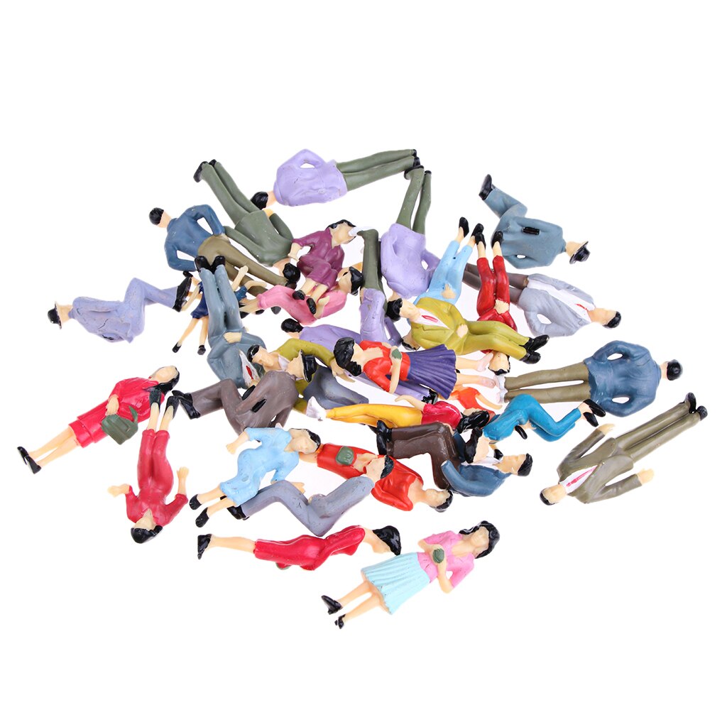 Lot of 30pcs Figurines Person Man Woman Children Standing Sitting Models in