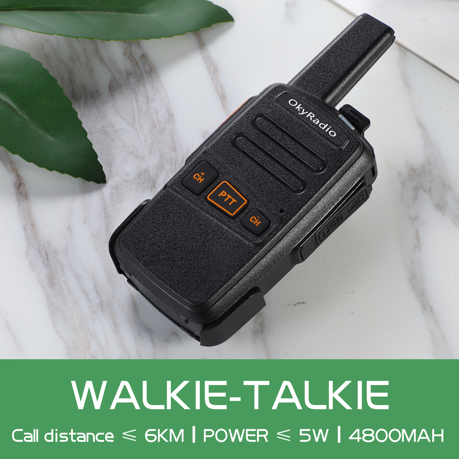 5W Power Werk Walkie-Talkie 6Km Call 4800Mah Batterij Real-Time Draagbare Waterdichte Sterke Anti Walkie-Talkie