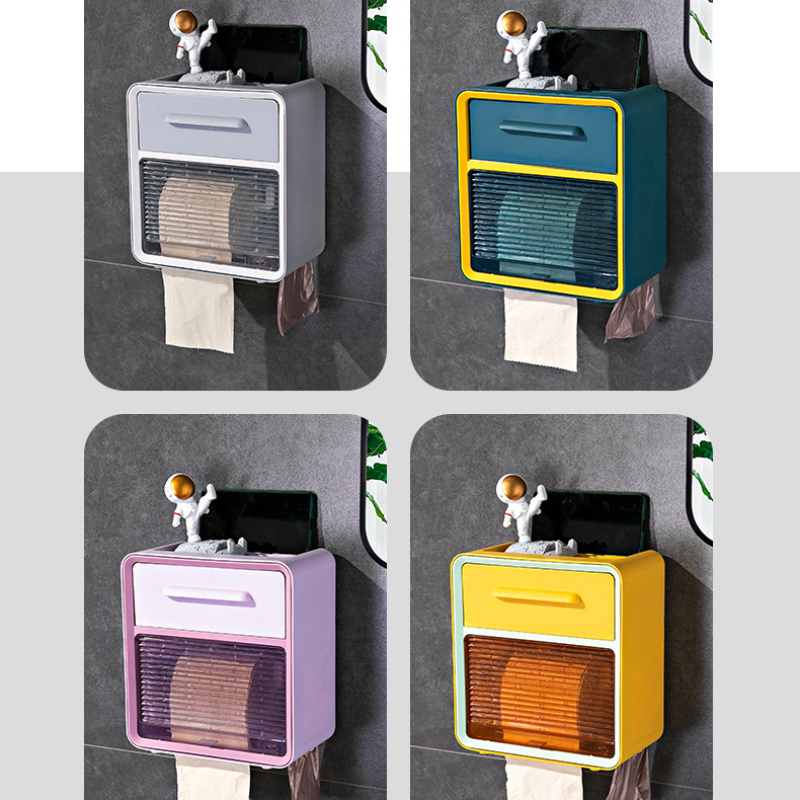 Uchwyt ścienny na papier toaletowy wodoodporna taca rolka na przechowywanie papieru toaletowego taca pudełko na chusteczki półka produkt łazienkowy