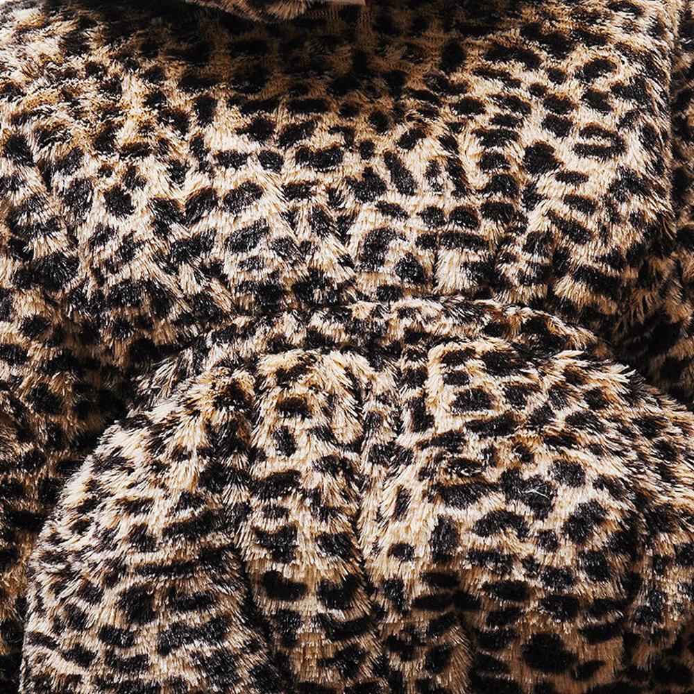 Kinderen Lange Mouwen Leopard Katoenen Jas Peuter Kids Baby Gril Jongen Fleece Leuke Oor Rits Dikke Kapmantel Warm uitloper A2