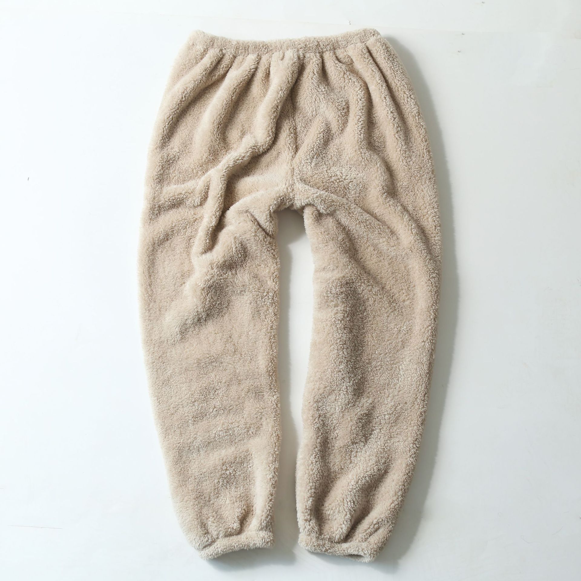 ¡Novedad de invierno! Pantalones de franela para mujer, pantalones de dormir gruesos y cálidos, pantalones de pijama para mujer, pantalones cómodos, pantalones holgados para parejas, pantalones casua: Caqui