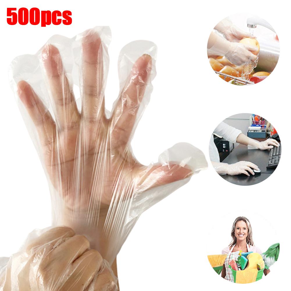 500 Stuks Wegwerp Transparante Touchscreen Handschoenen Restaurant Keuken Transparant Schoonmaken Koken Plastic Wegwerp Handschoenen