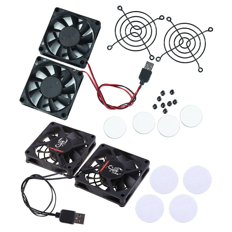1Set Koelventilator Usb Fan Koeler Voor A-SUS RT-AC68U/AC86U/AC87U/R8000 Router