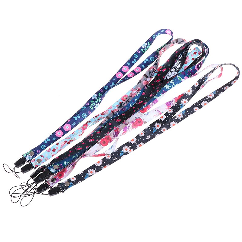 1pc flower Leaves Neck Strap Lanyards for keys ID Card Mobile Phone Straps USB badge holder DIY Hang Rope Lariat Lanyard