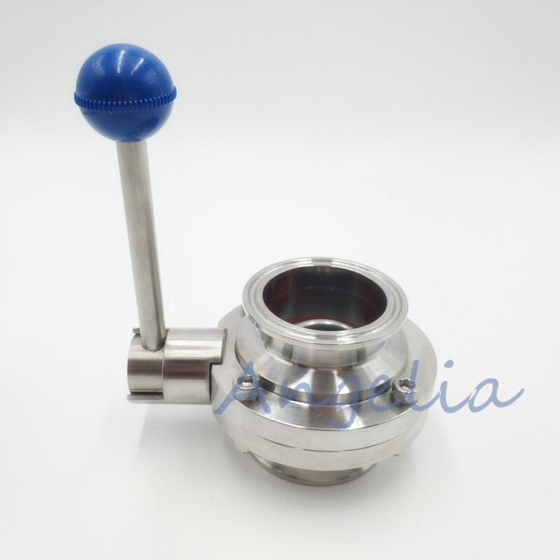 3" Sanitary Butterfly Valve Stainless Steel 304 Tri-Clamp Silicone Sealing