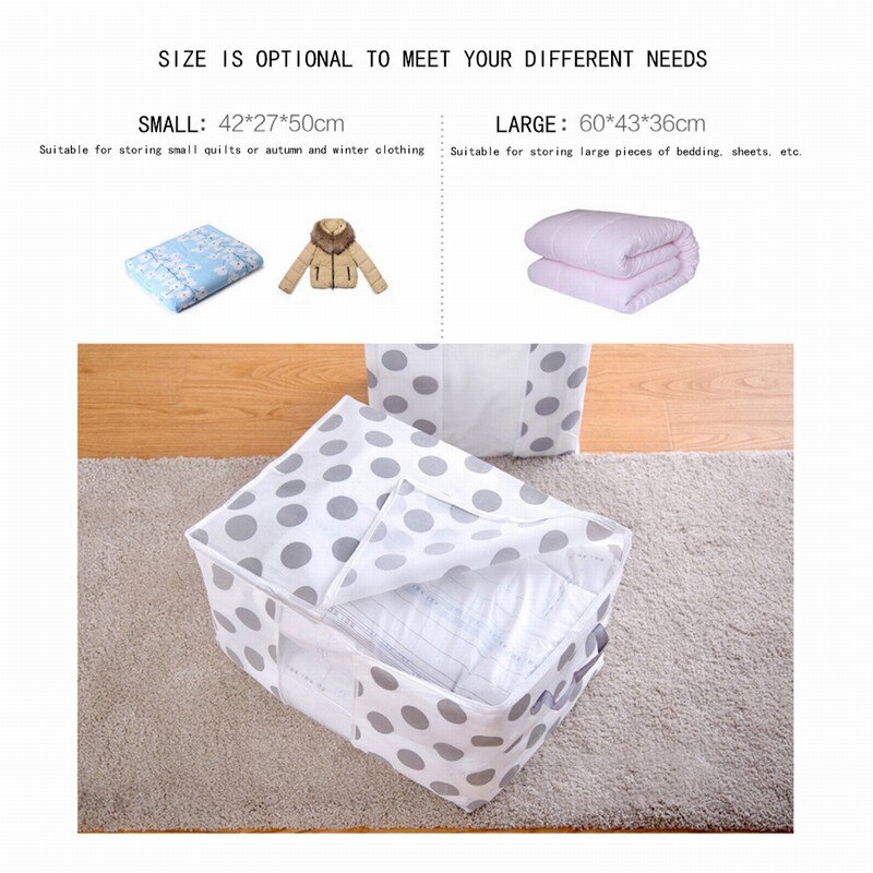 Sammenleggbar oppbevaringspose klær teppe quilt skap genser organizer eske poser klesskap organizer