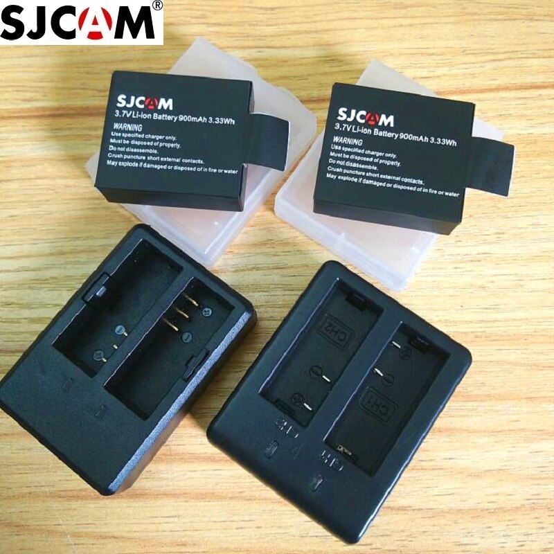 Sjcam originele accessoires 1350/900 mah charger li voor m10 sj4000 sj5000x soocoo s100 c30 eken h3 h9 h8 action camera