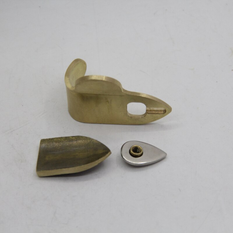 Saxofoon Sax Duimsteun Haak Alto Sax Reparatie Onderdelen Messing Ongeverfd + Vinger Greep Pad Saxofoon Sax Duimsteun haak 1 Pcs