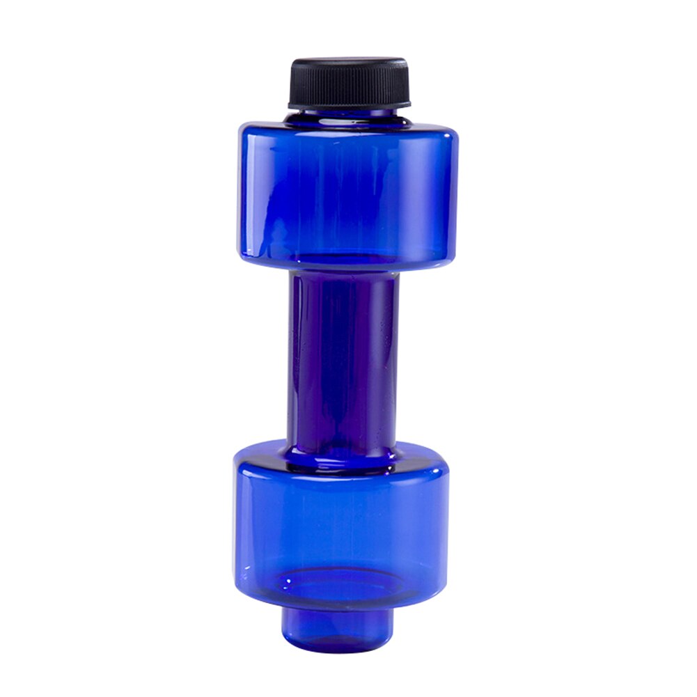 550ml sports vandflaske håndvægt form fitness vand kop forseglet lækagesikker vand drikke flaske kedel gym drinkware: Dyb blå