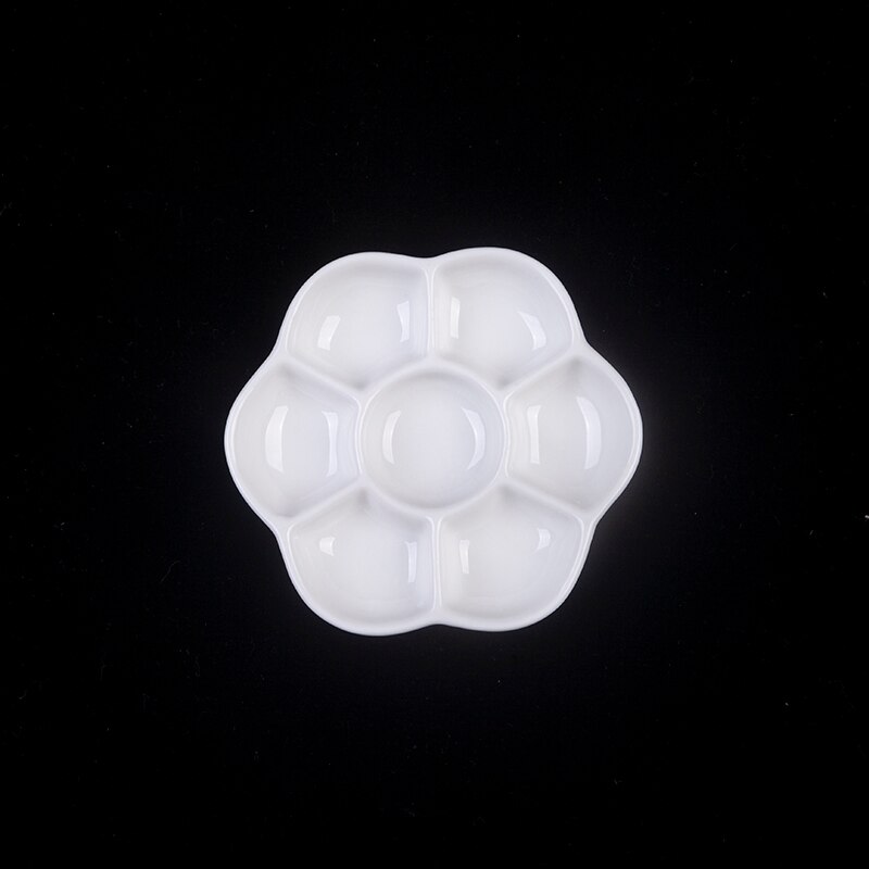 Mini Round Paint Palette Tray Ceramics for Acrylic Oil Watercolor Gouache Craft DIY Art Painting Easy to Wash White Palette