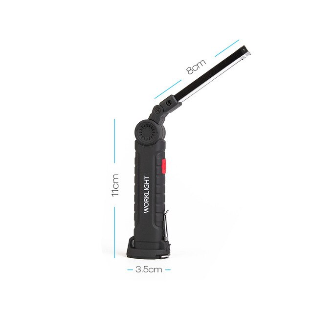 Barra de luz LED de obra para coche, linterna recargable de COB magnético, 5 modos, lámpara de inspección manual, herramienta de luz de trabajo inalámbrica multifunción: S