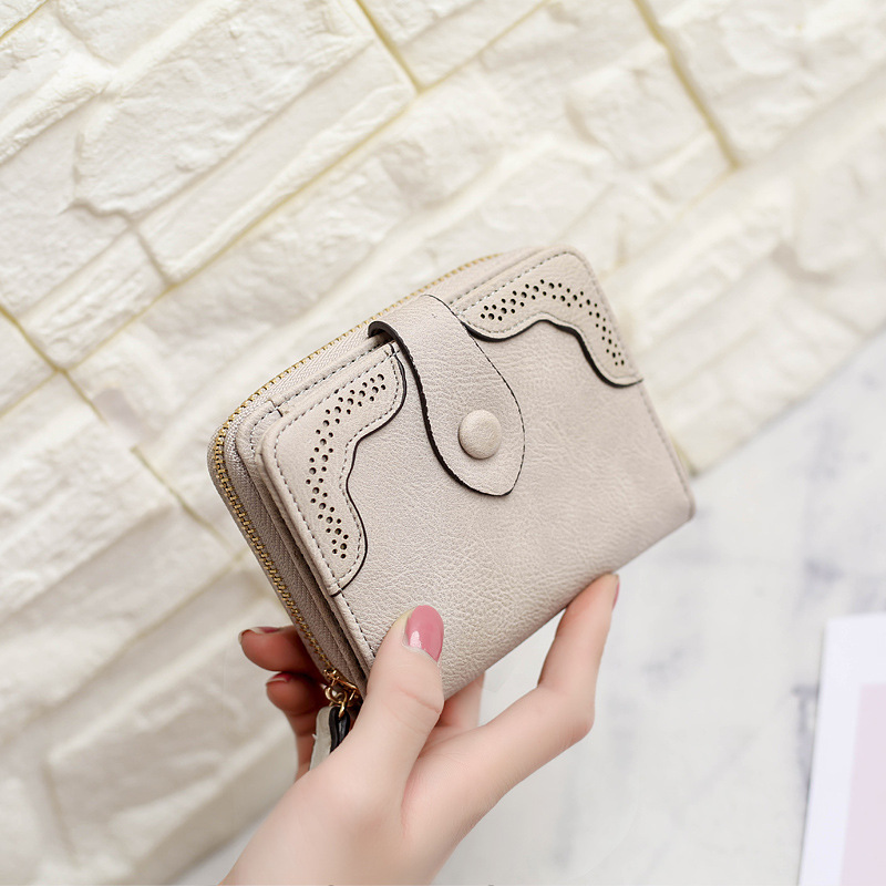 nouvelles femmes portefeuilles en cuir synthétique pour femmes court sacs à main dames de argent sac petit mignon pochette porte-carte Carteras: Gris